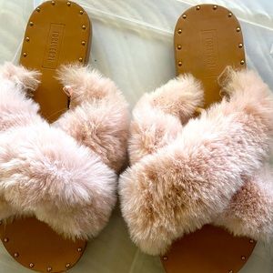 Fluffy sandals